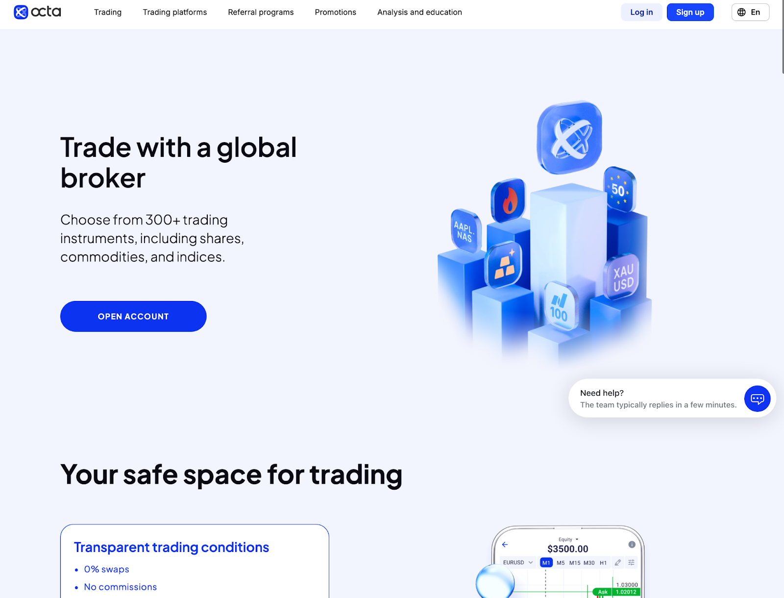 Octa Copy Trading dashboard