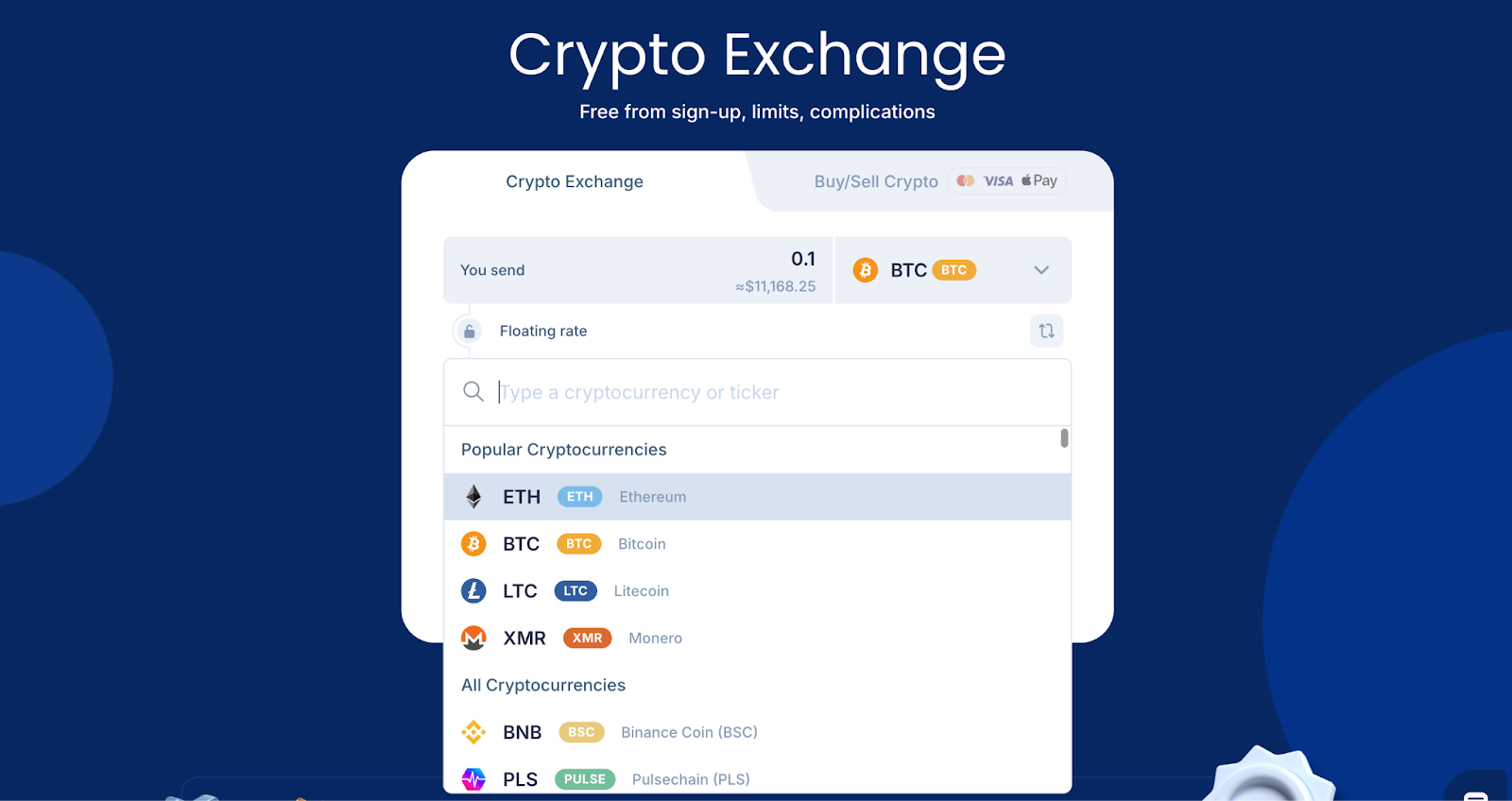 SimpleSwap interface. Source: SimpleSwap
