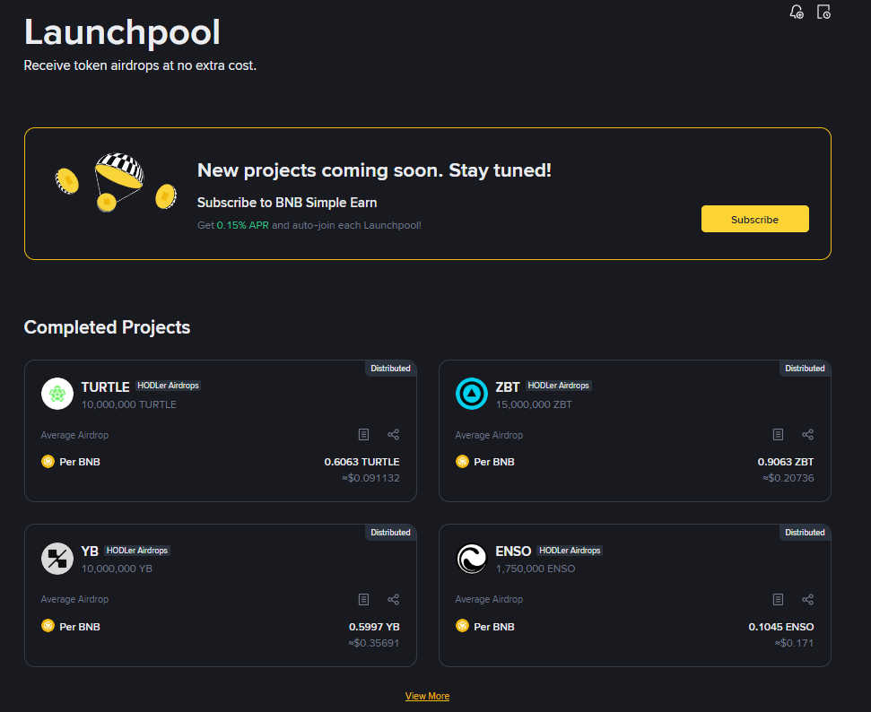 Binance Launchpool. Source: Binance