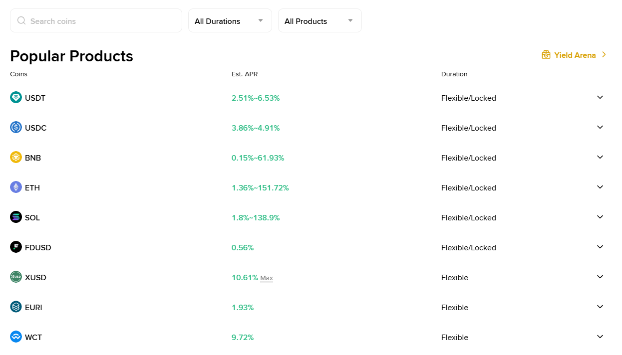 Binance Earn. Source: Binance