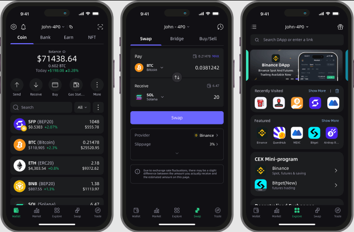 User interface on SafePal app. Source: SafePal