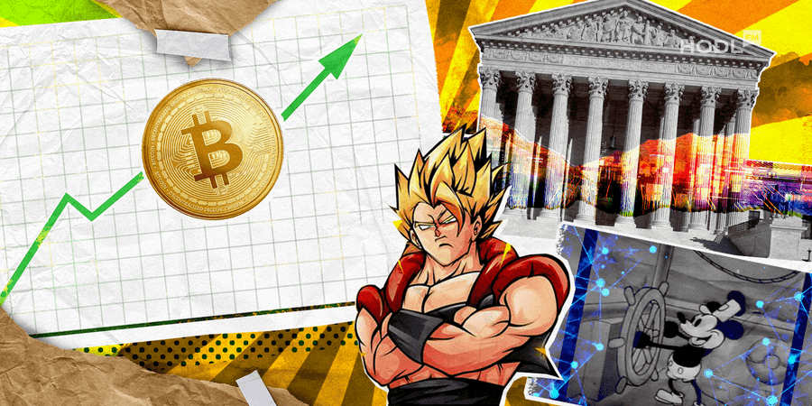 Bitcoin's Strong Start, 75% Surge in Meme Coin, AI in Courts, and Mickey Mouse's NFT Adventure